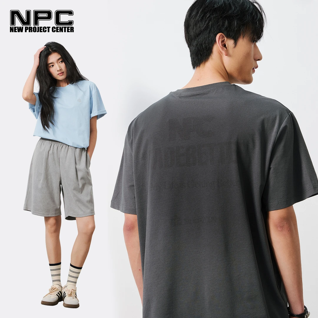 NPC潮牌胸前3M反光印花logo圆领短袖T恤男速干遇汗显图案NP53TE16