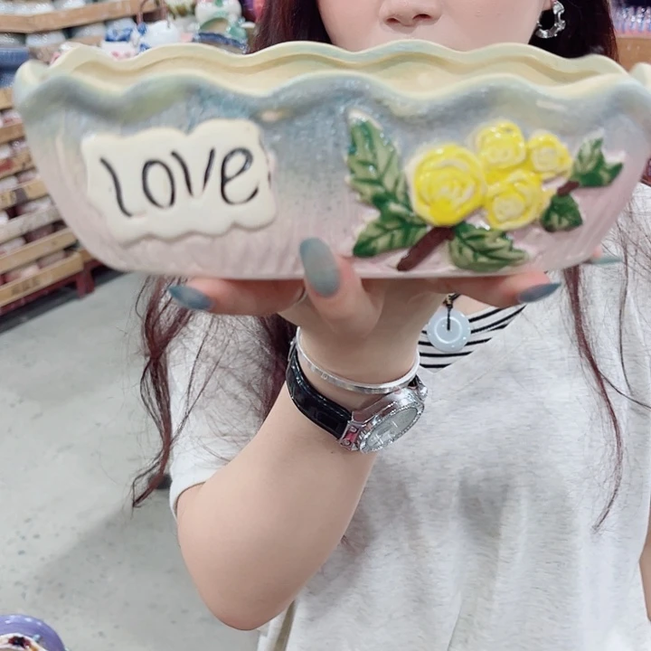 有孔，凑10元包邮陶瓷花盆发货！