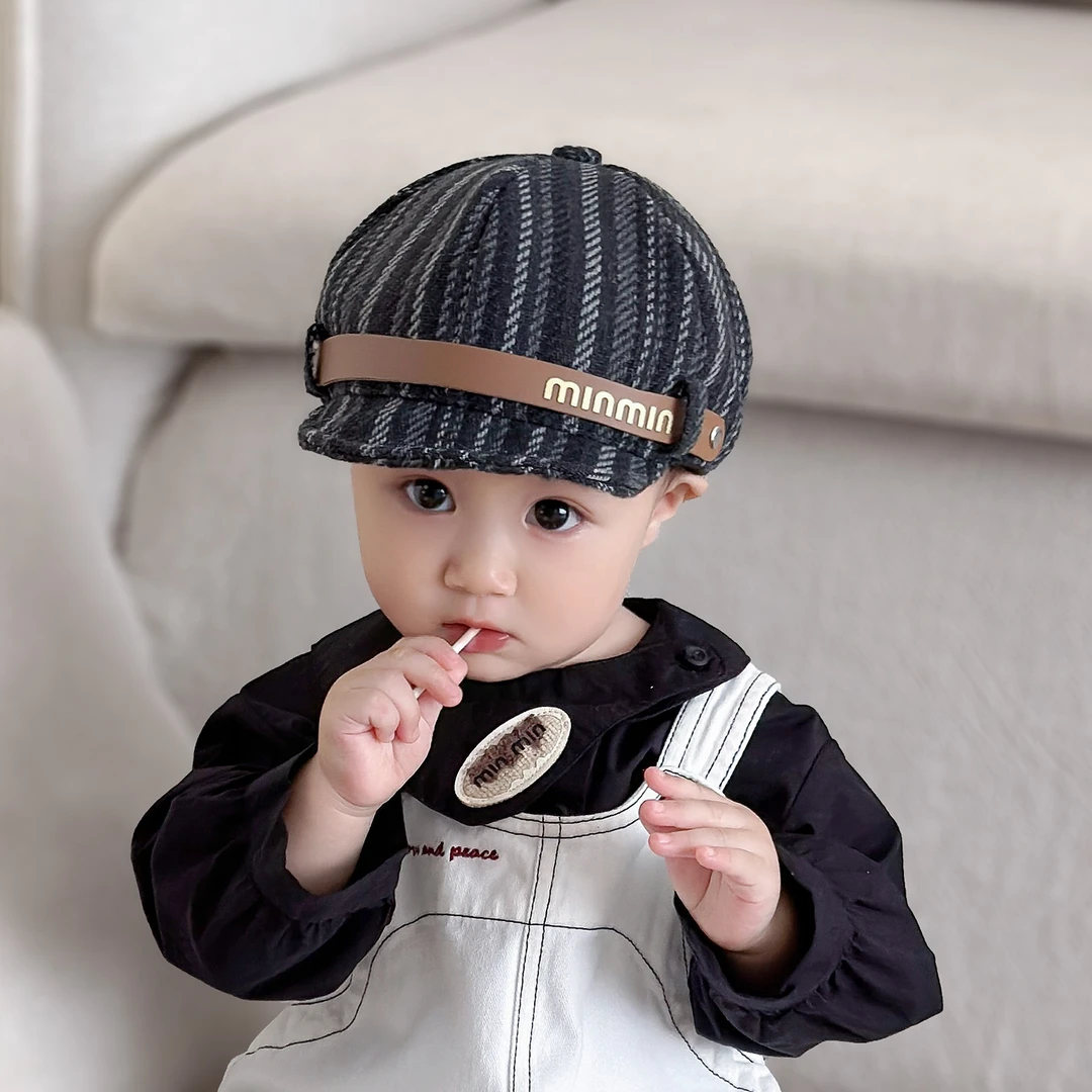 复古婴儿帽子春秋季洋气宝宝鸭舌帽出游遮阳百搭男女童英伦贝雷帽
