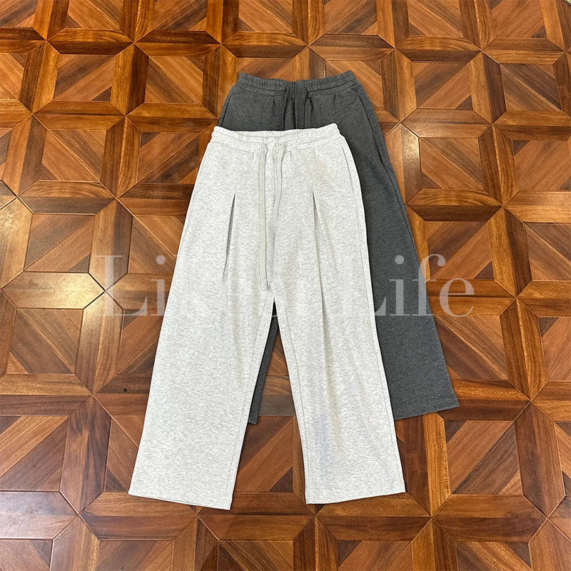 LIKESI&李克斯“双褶”25夏季弧形A字版阔腿裤时尚简约弯刀裤8215#