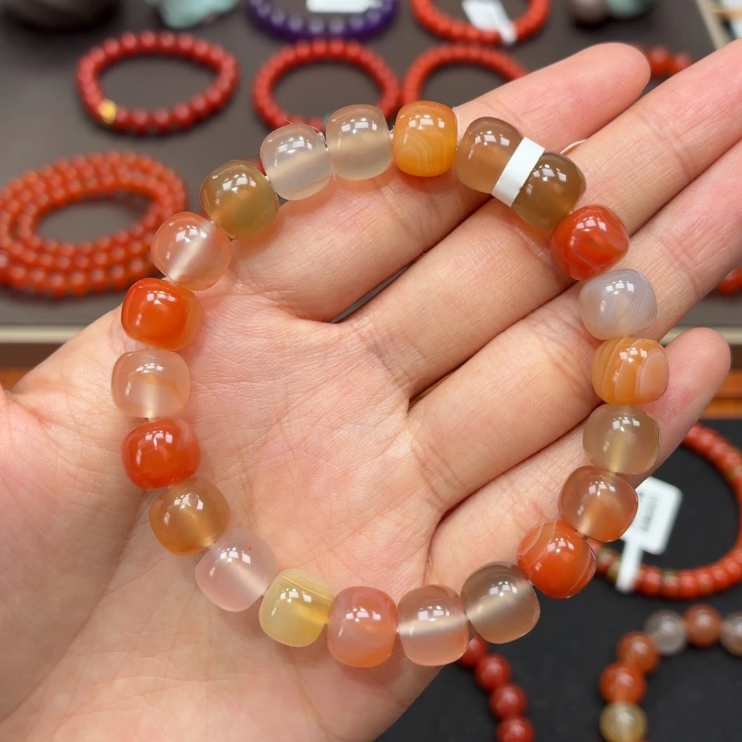 南红玛瑙未镶嵌手串保山原矿南红杨柳多宝老型卡9+