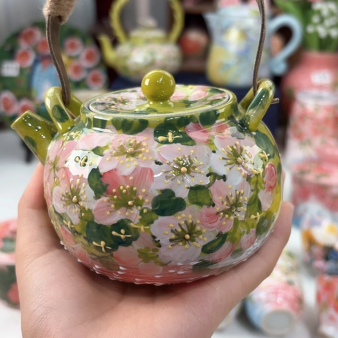 景德镇手绘高温釉下彩陶瓷茶具