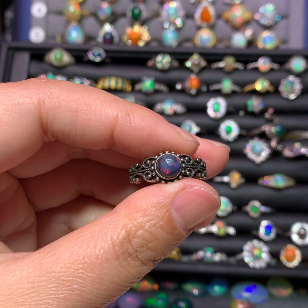 欧泊银S925镶嵌戒指款式福**吃