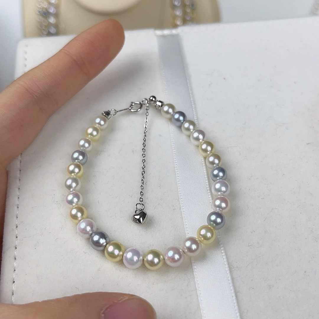 手绳海水珍珠银S925镶嵌