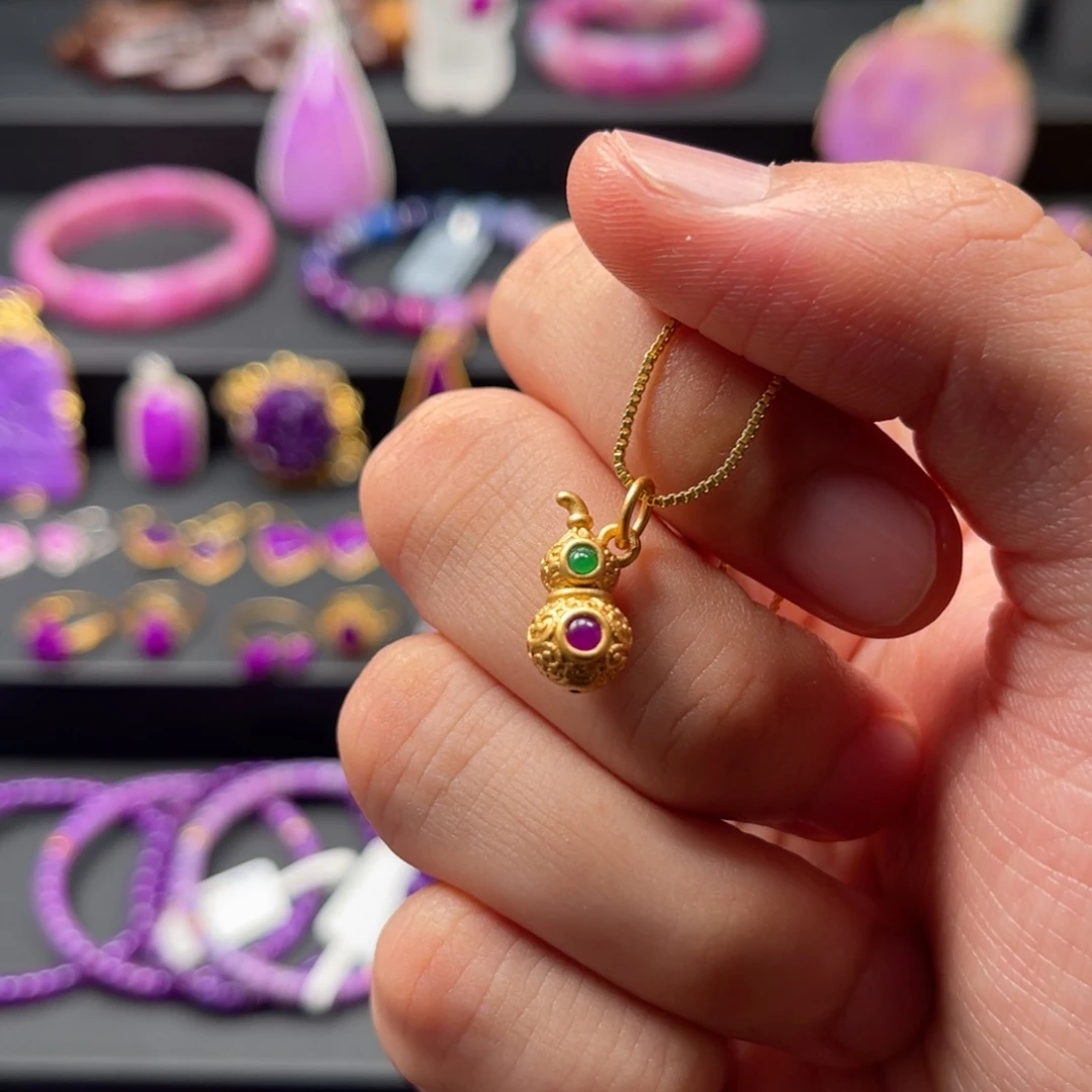 银S925镀金镶嵌苏纪石（舒俱来）吊坠