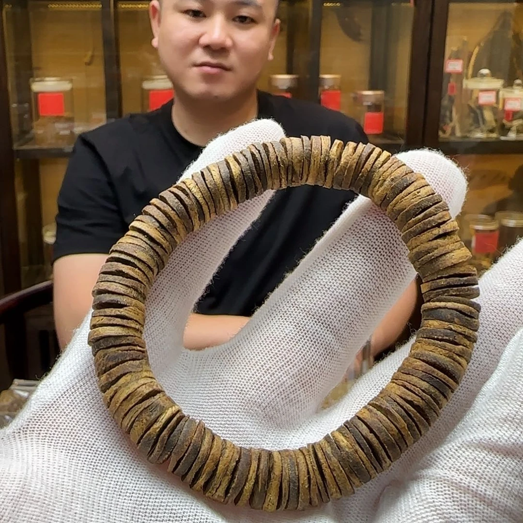 沉香手串国香棋楠老白棋片珠单圈沉水1.0mm15.3g