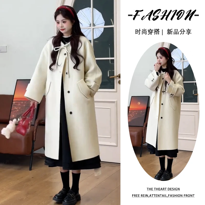 入秋一整套女装2024新款韩版连帽长款外套高领花边休闲内搭两件套