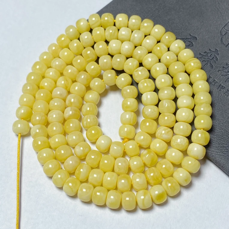 天然蜜蜡白花浓蜡老型珠