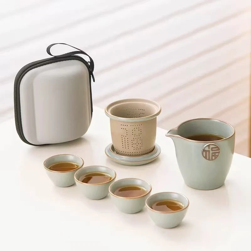 新粉福利.汝窑五福旅行快客杯c