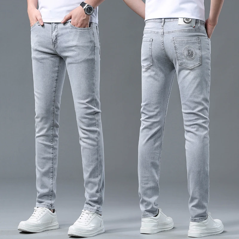 Tispair牛仔裤男修身小脚裤夏季薄款天丝垂感透气裤子男时尚休闲