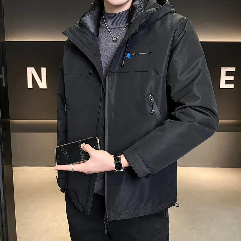 昆加希毕新款男装冬季男士羽绒服加厚保暖防风三合一可拆卸外套男