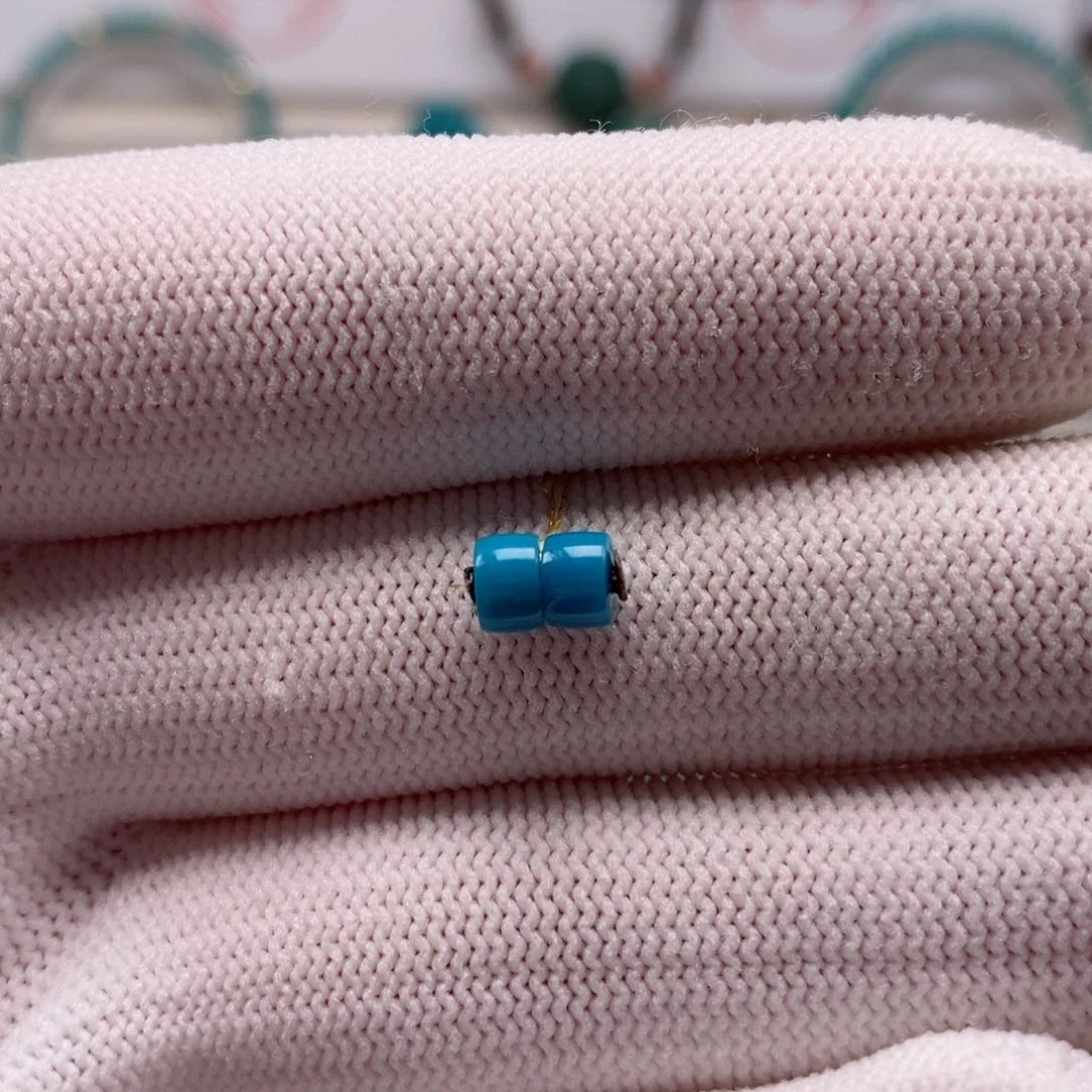 绿松石未镶嵌直切对珠4.7mmAA957