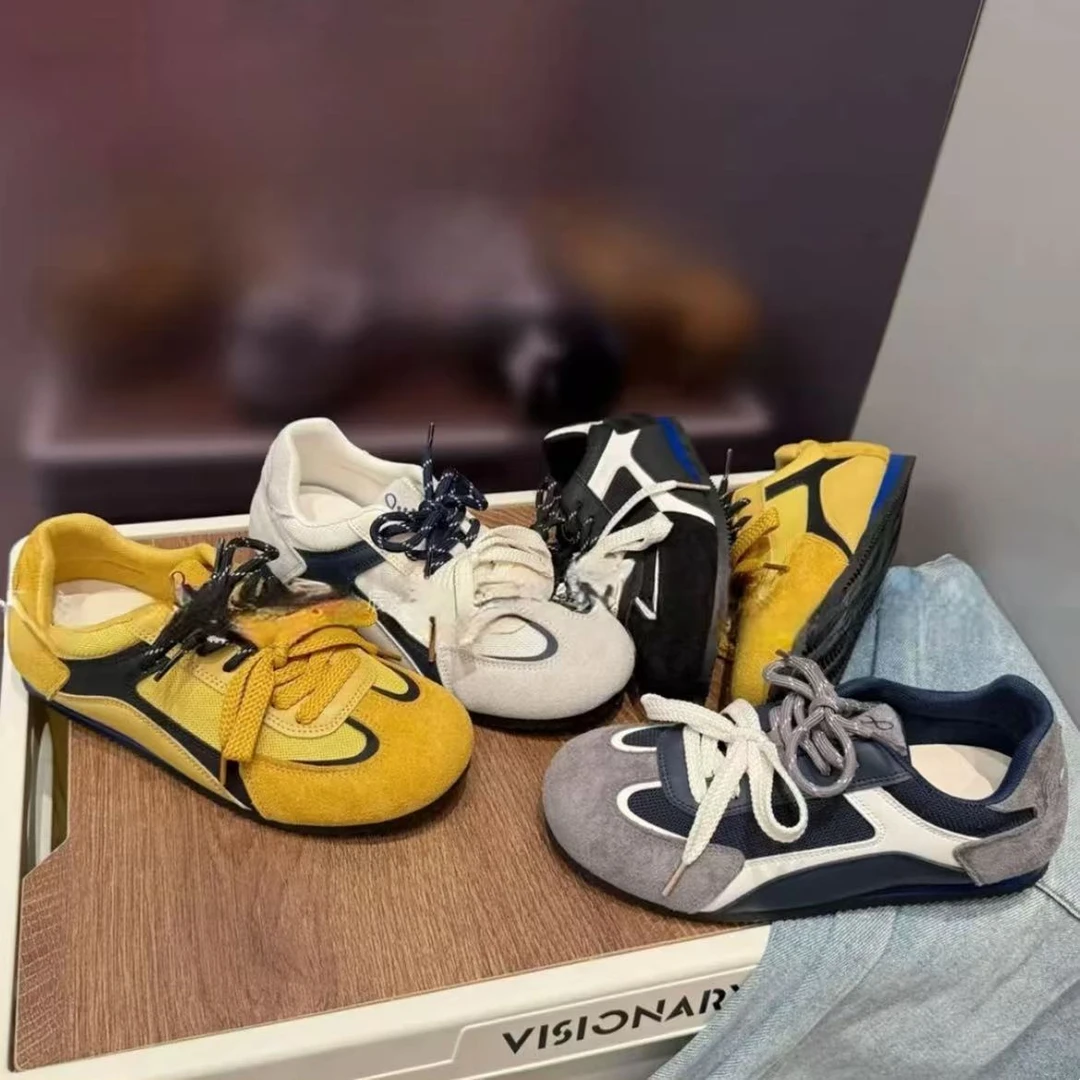 复古韩版德训鞋女鞋2025秋季新款轻便软底运动鞋百搭阿甘鞋