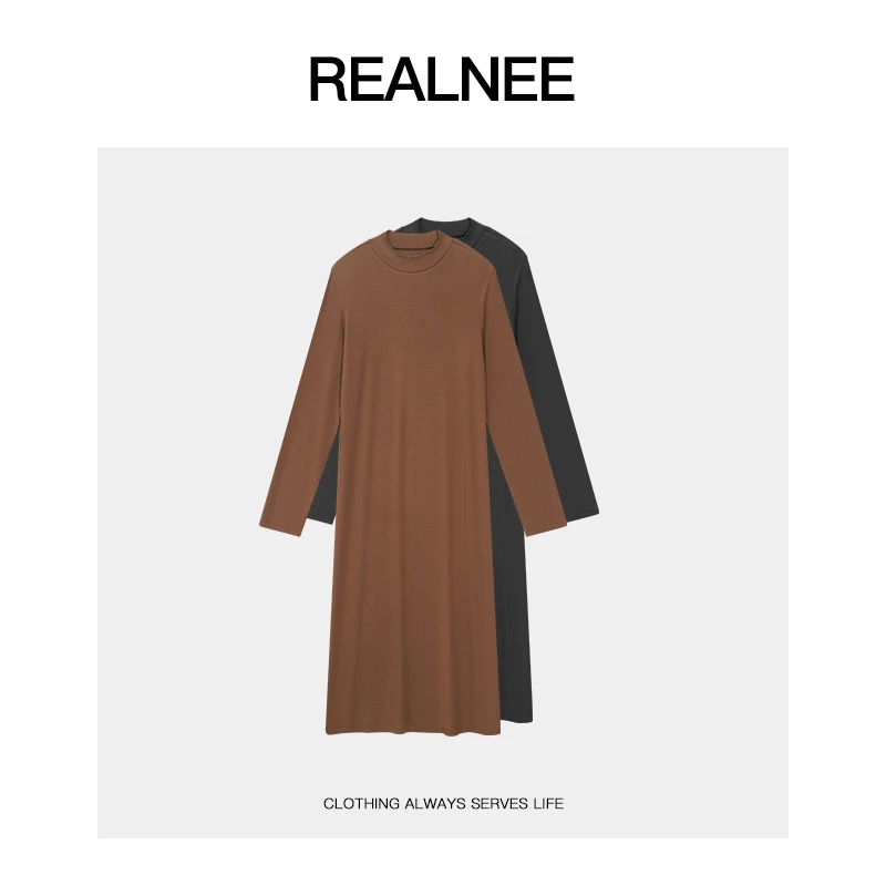 REALNEEI【伯克利】莱赛尔极简休闲连衣裙舒适实用主义03745