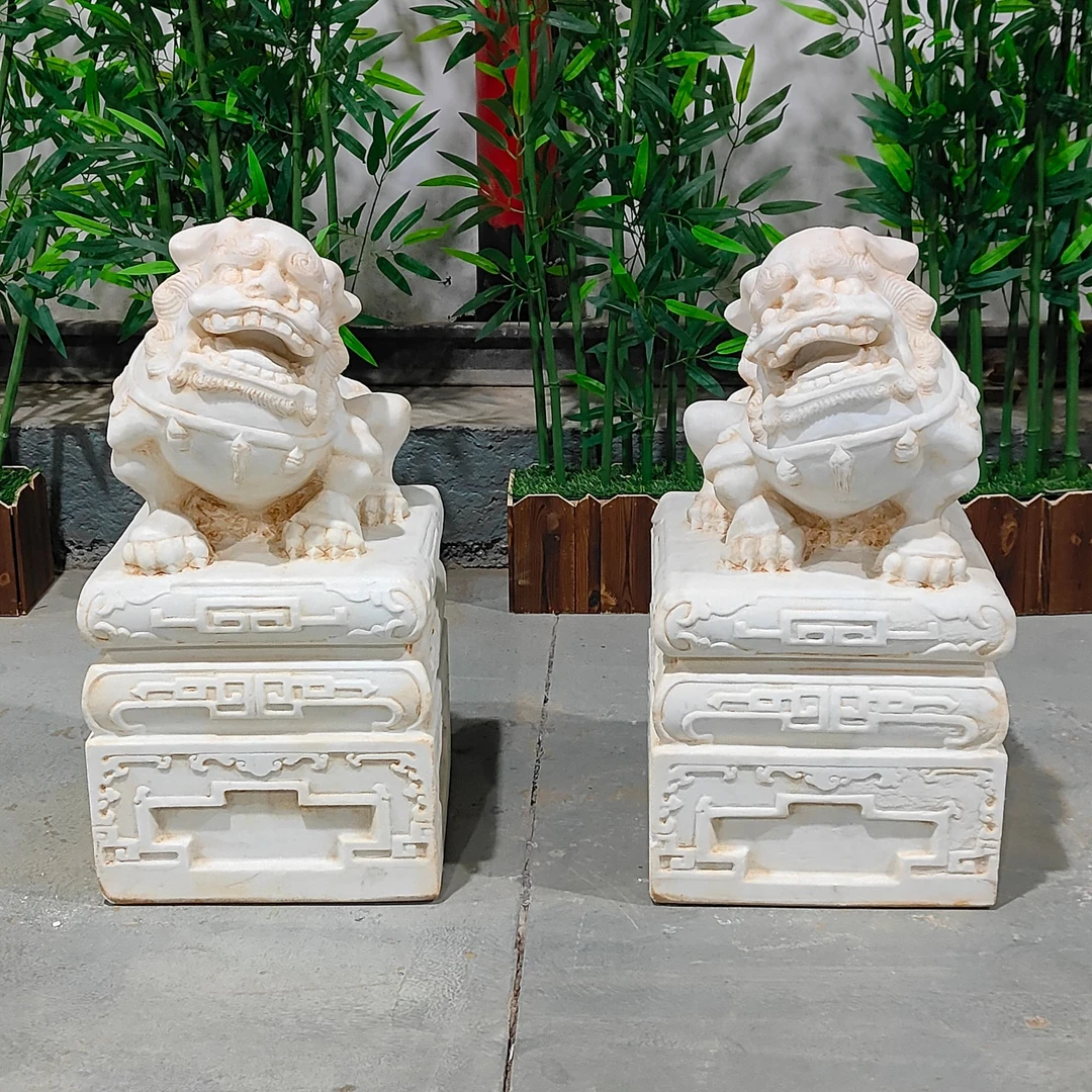 汉白玉迎门喜狮，庭院摆件优质汉白玉手工雕刻，包邮不含卸车和摆放