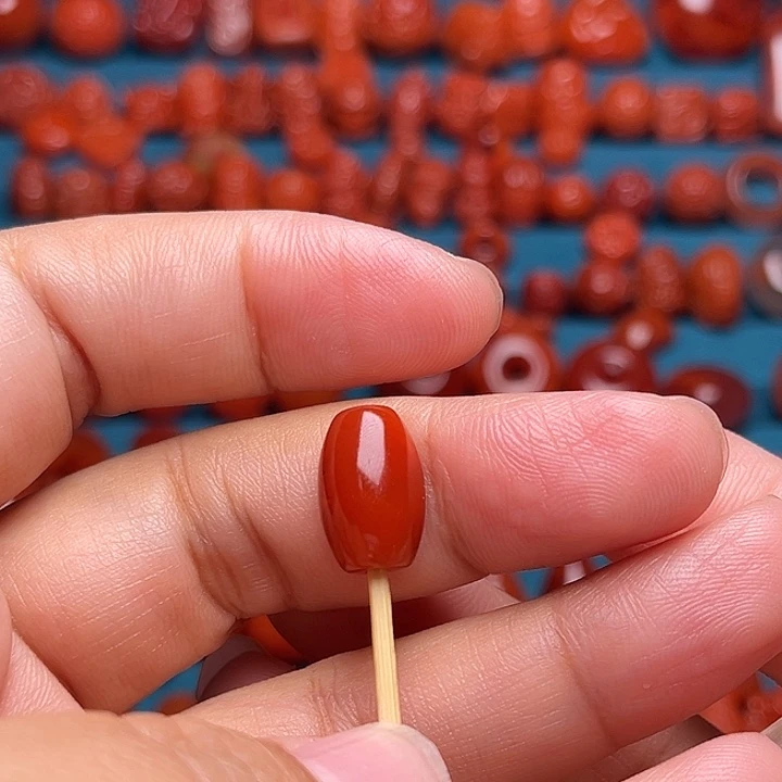 南红玛瑙未镶嵌配饰火焰纹勒子直径9.2mm