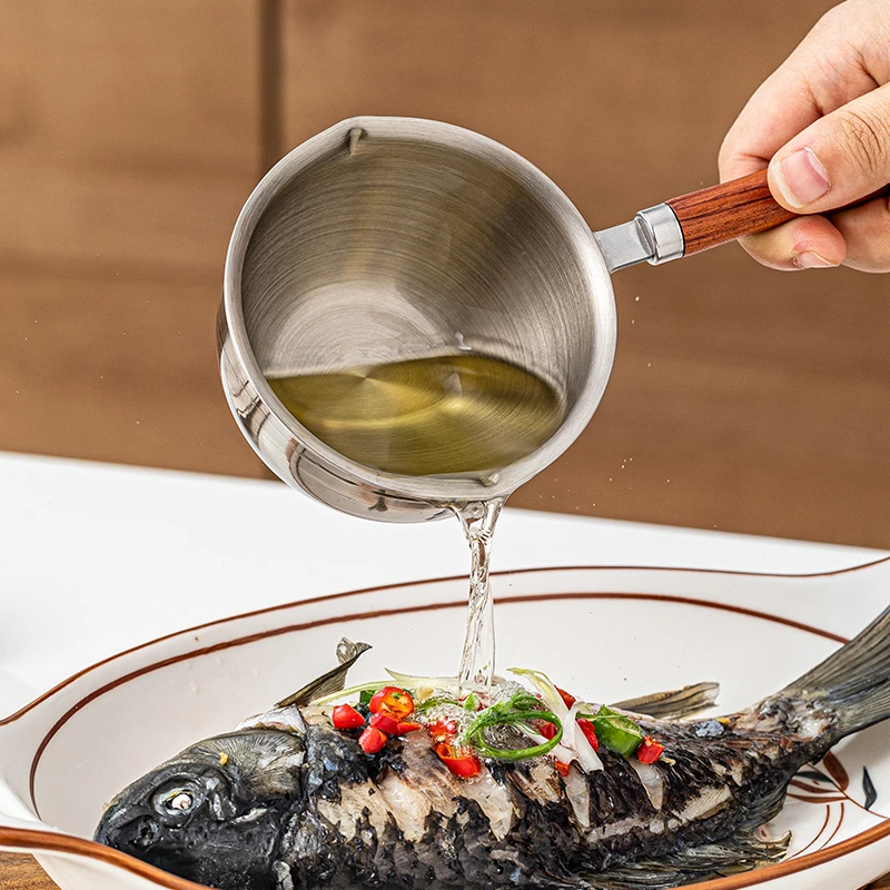 摩登主妇热油小锅不锈钢迷你淋熟油炝油小油锅长柄烧油专用泼油锅
