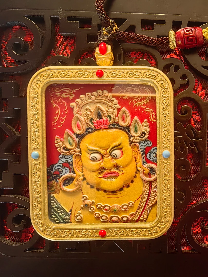 吊坠925银 黄老爷唐卡银吊坠