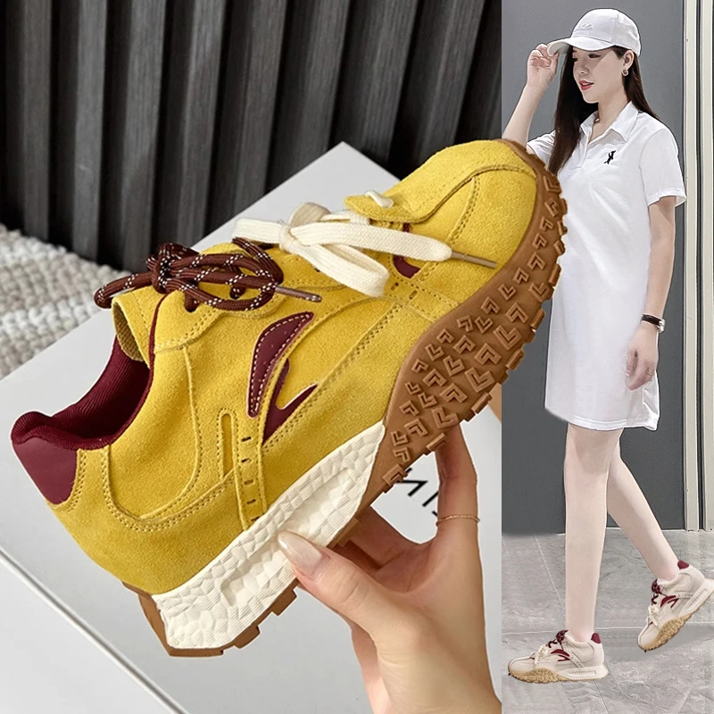 7cm德训鞋女2025新款增高运动鞋阿复古甘休闲女鞋百搭厚底老爹鞋