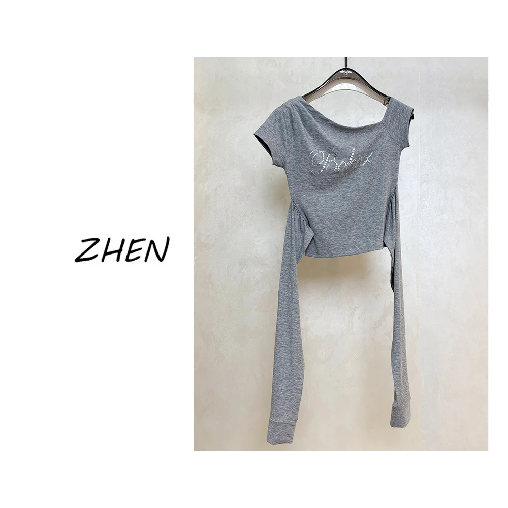 【ZHEN】25K00635 2025新款修身显瘦气质小众设计师款短袖T恤打底