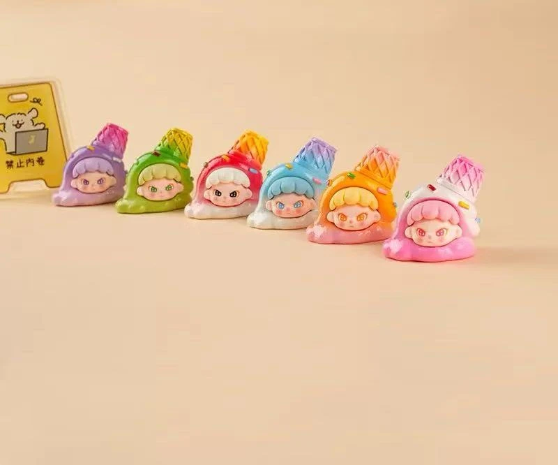 卡通可爱实色渐变冰淇淋大表姐立体树脂桌面创意小摆件