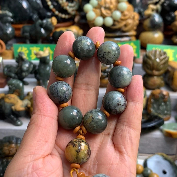 岫岩河磨玉（透闪石质玉）手把件未镶嵌