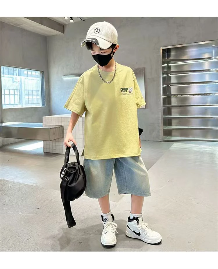 童装夏季韩版卡通印花宽松短袖T恤男女童百搭中大童帅气炸街夏款