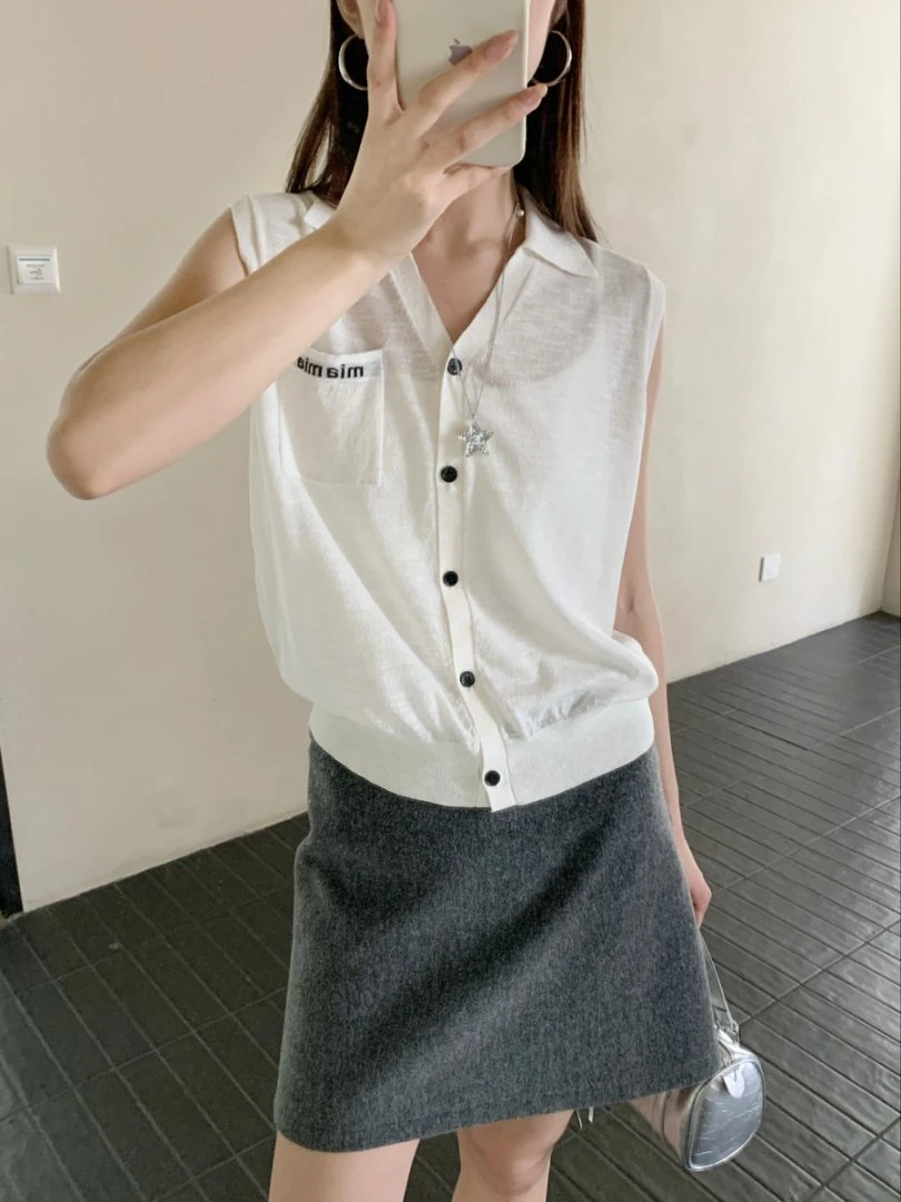 【素简.690156】夏款上新影绰亚麻Polo洋气女装上新混纺针织衫