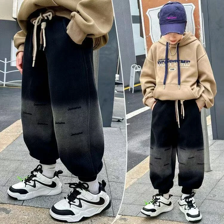 【渐变色水洗卫裤】渐变色水洗卫裤韩版中大童运动裤帅气加厚休闲裤