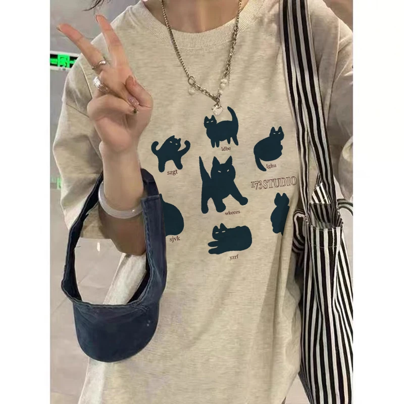 纯棉设计感潮牌短袖t恤女夏季宽松落肩小个子美式半袖上衣oversiz