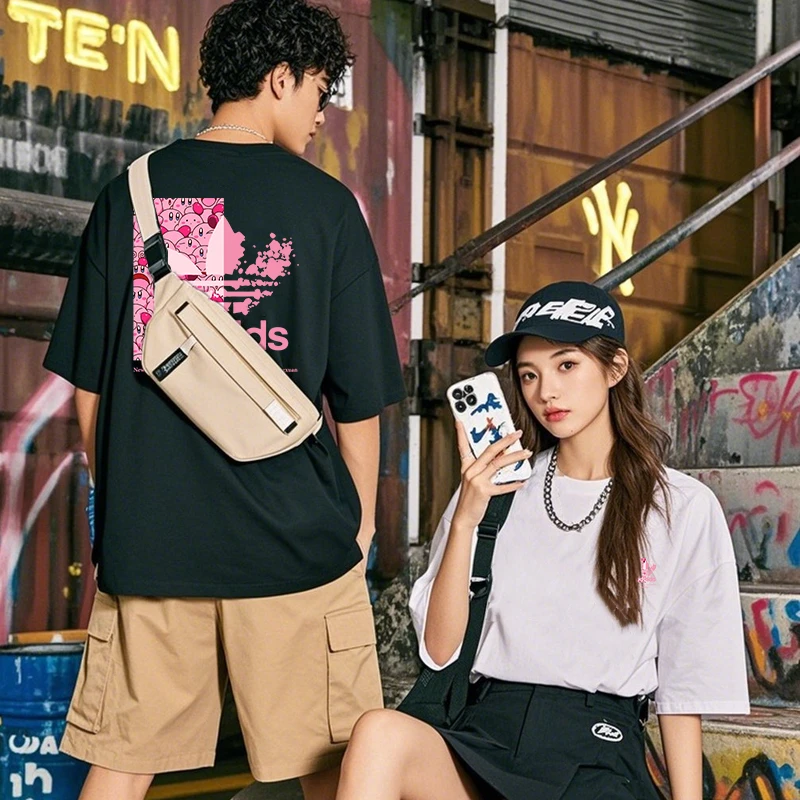 通用夏季常规印花圆领T恤yf短袖休闲宽松男士纯棉百搭情侣装半袖