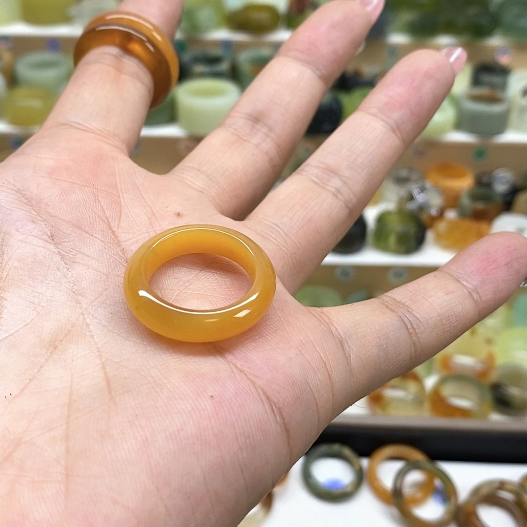 @***@岫玉未镶嵌天然玉石戒指