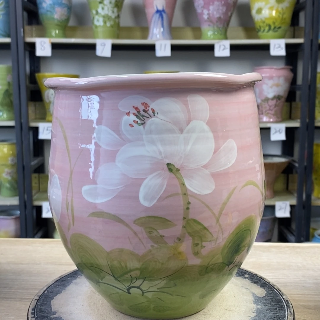 景德镇手工手绘陶瓷花盆