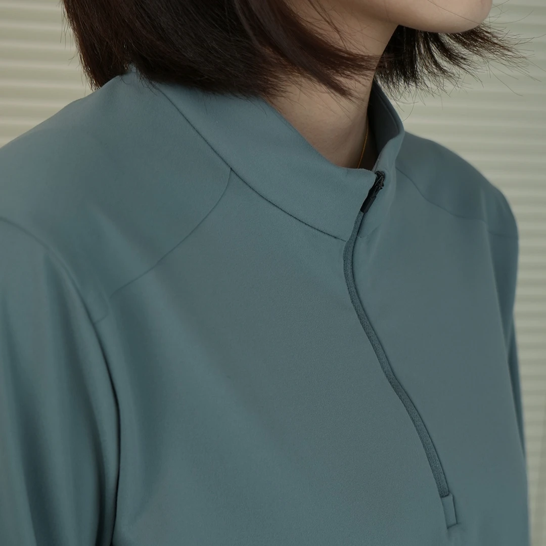 【QQ STUDIO】吸湿速干半拉链开胸功能T恤男士