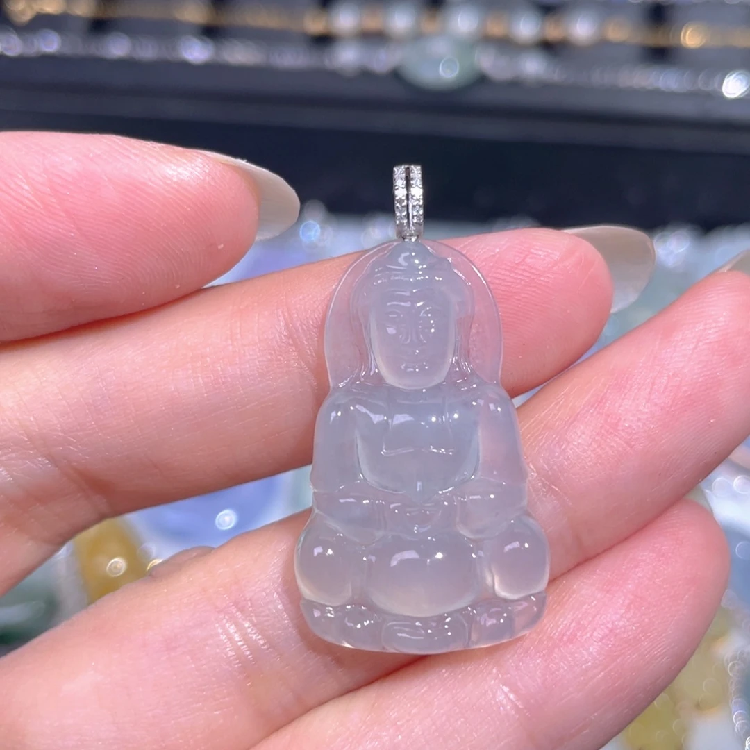 颈饰18K金镶嵌翡翠翡翠