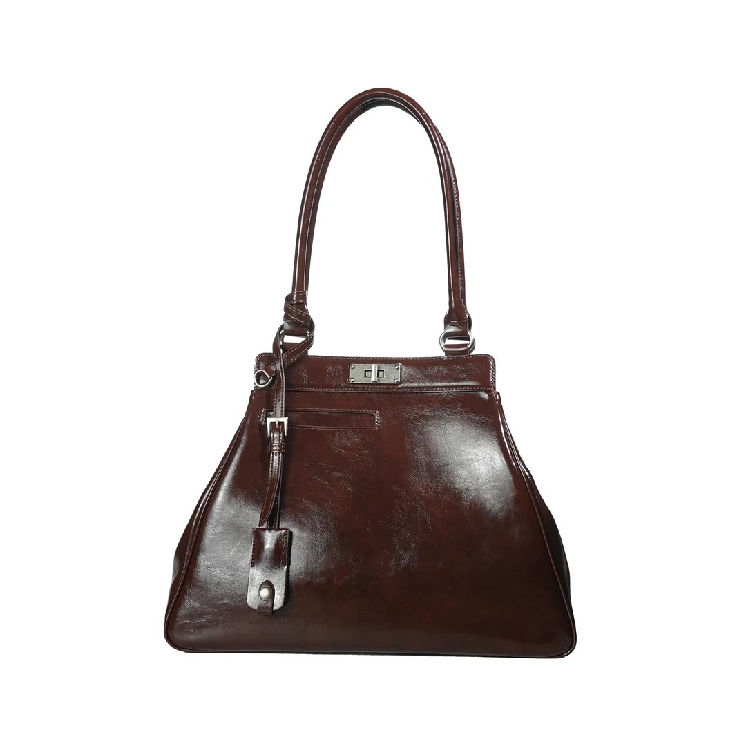 【点心专属】轻奢时尚简约风百搭女士新款手提包 BV241059-榛巧红棕