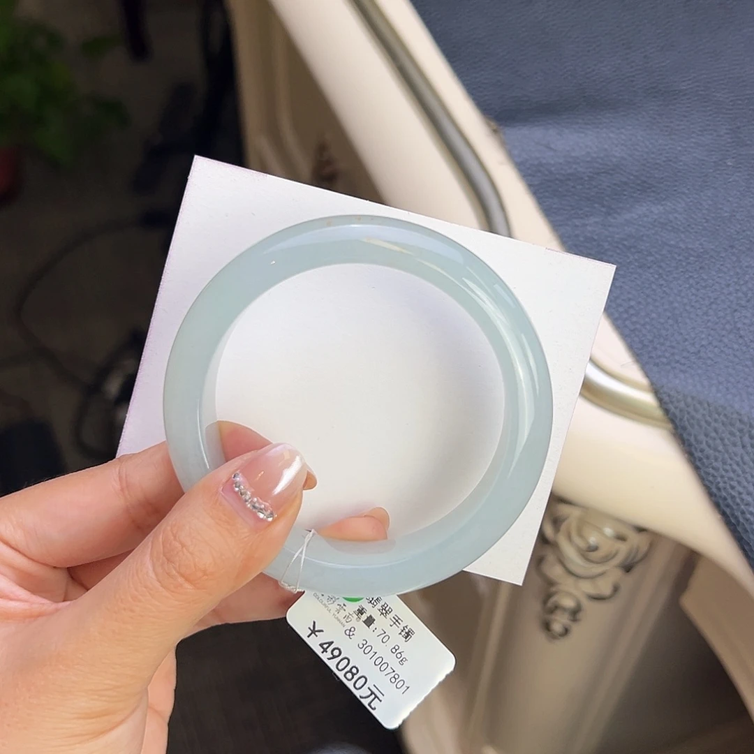 翡翠未镶嵌手镯56.7冰底洒金