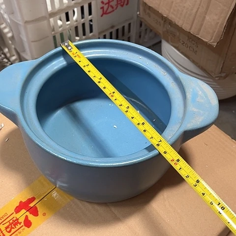 微瑕，明火，口径18高度9无盖蓝色