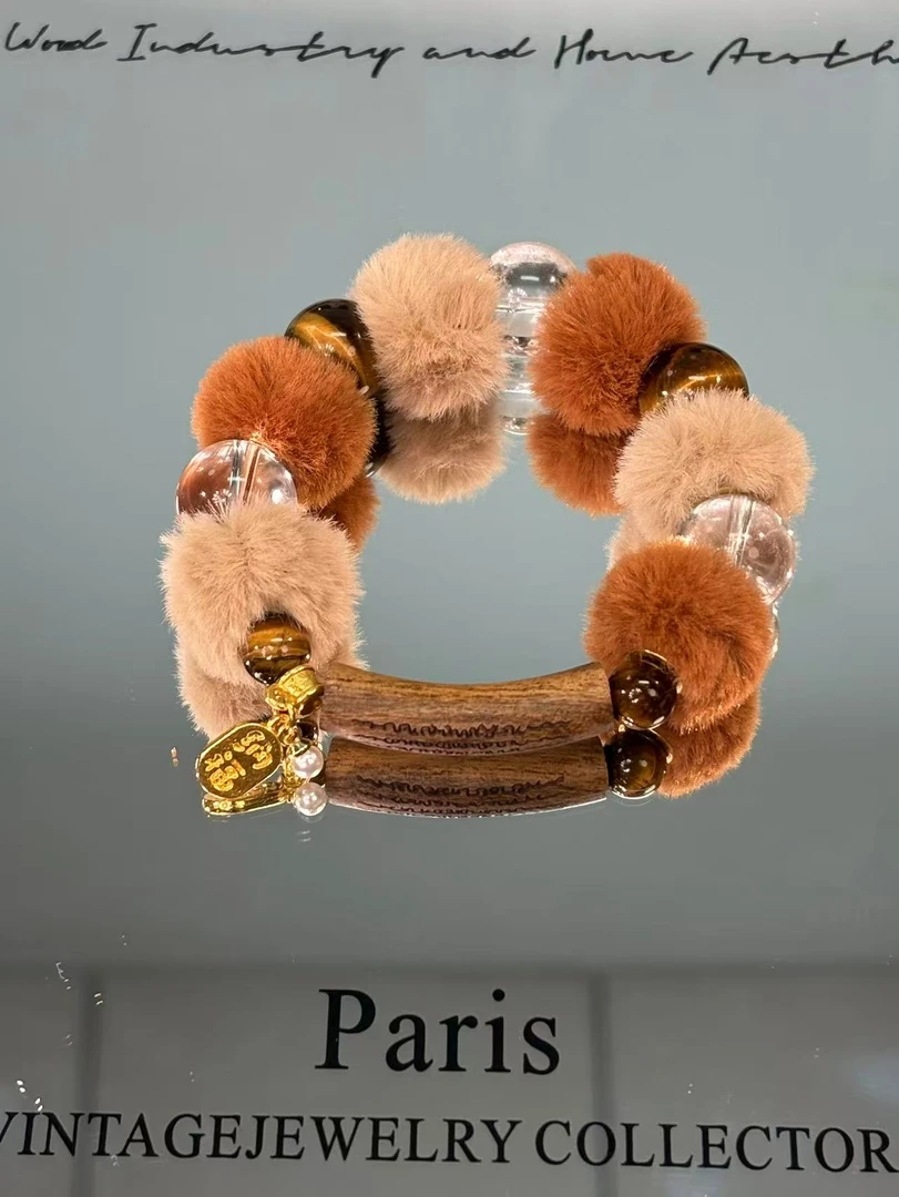 F65白水晶 黄虎眼石设计款手串均有色差瑕多样性发