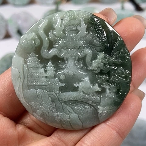 翡翠颈饰未镶嵌龙行天下福利