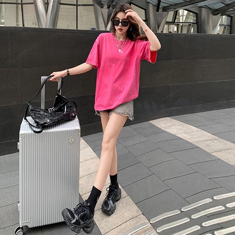 夏季新款设计感白色短袖t恤女宽松百搭休闲小个子T恤上衣潮