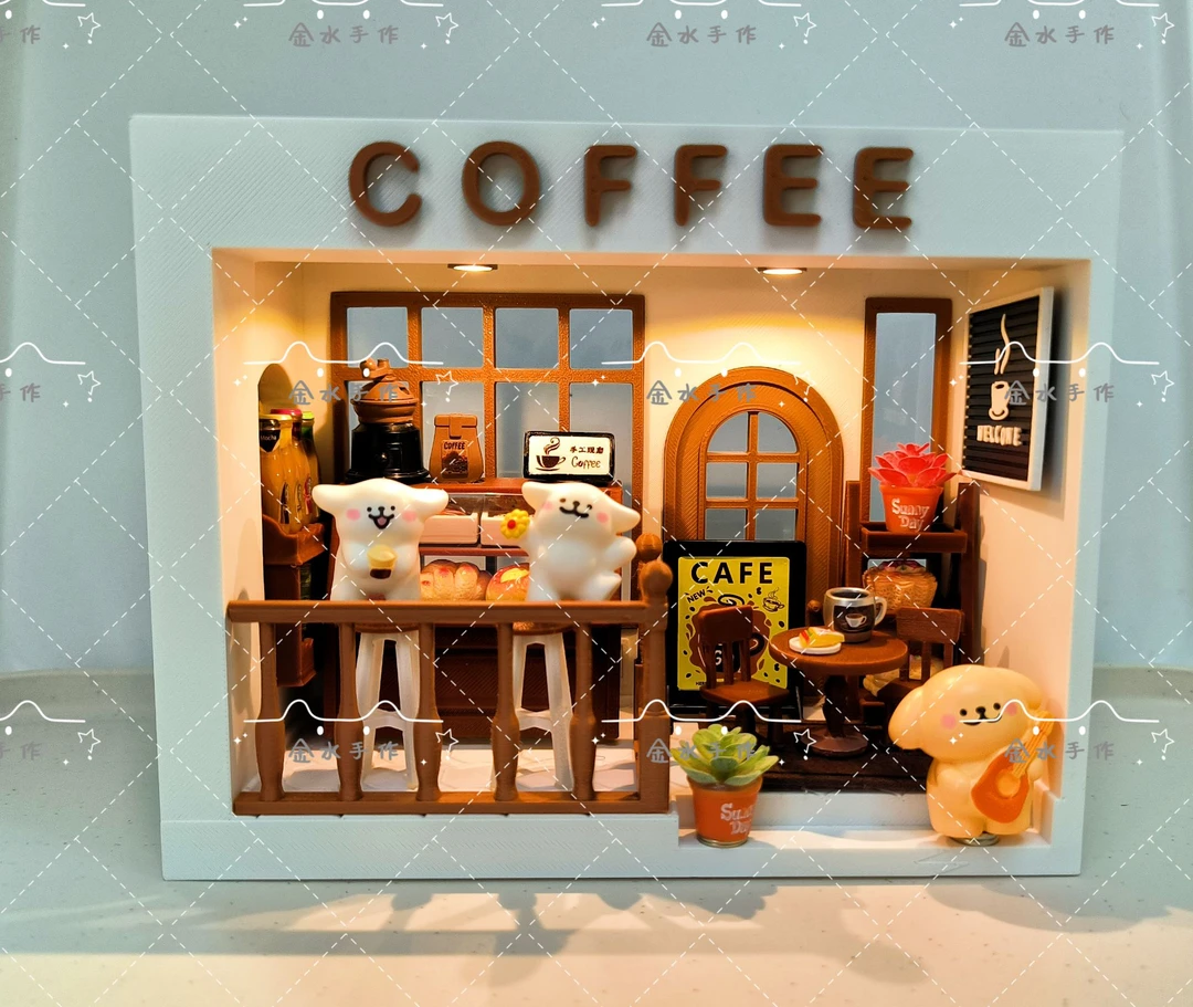 [微缩景观]主题咖啡店磁吸款手工