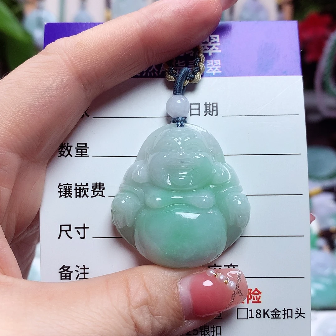 翡翠未镶嵌颈饰佛公13