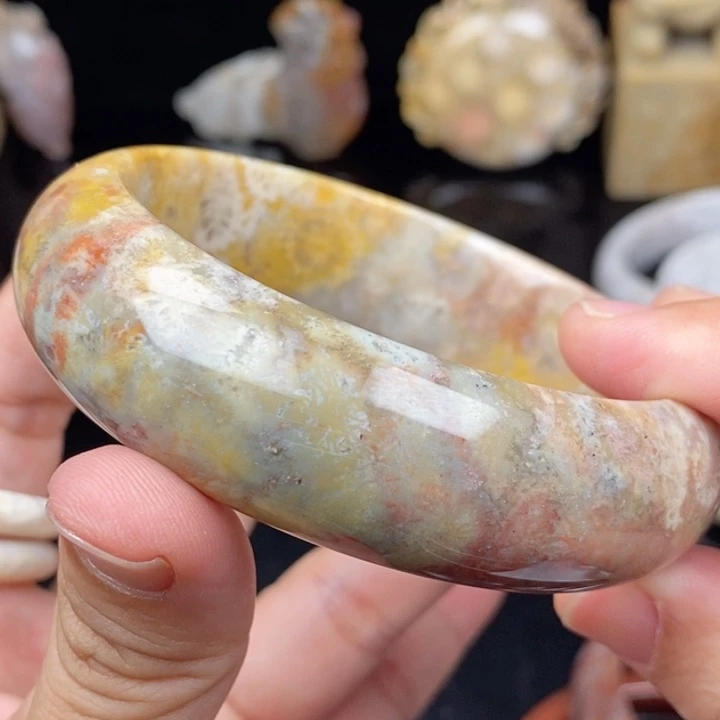 未镶嵌手镯硅化玉63