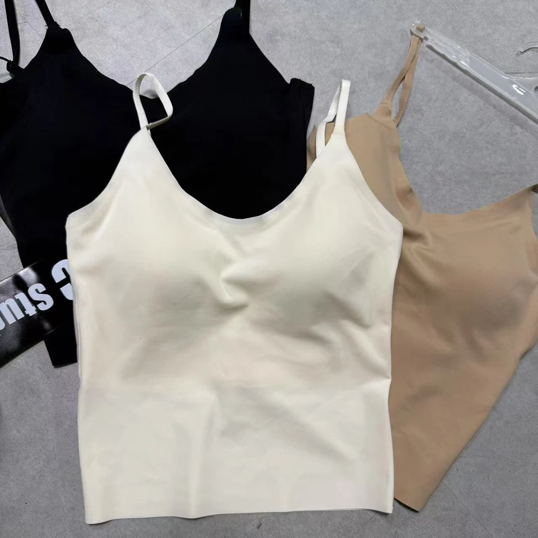 A29 王仙女 隐形无痕细肩带裸感带胸垫美背上衣