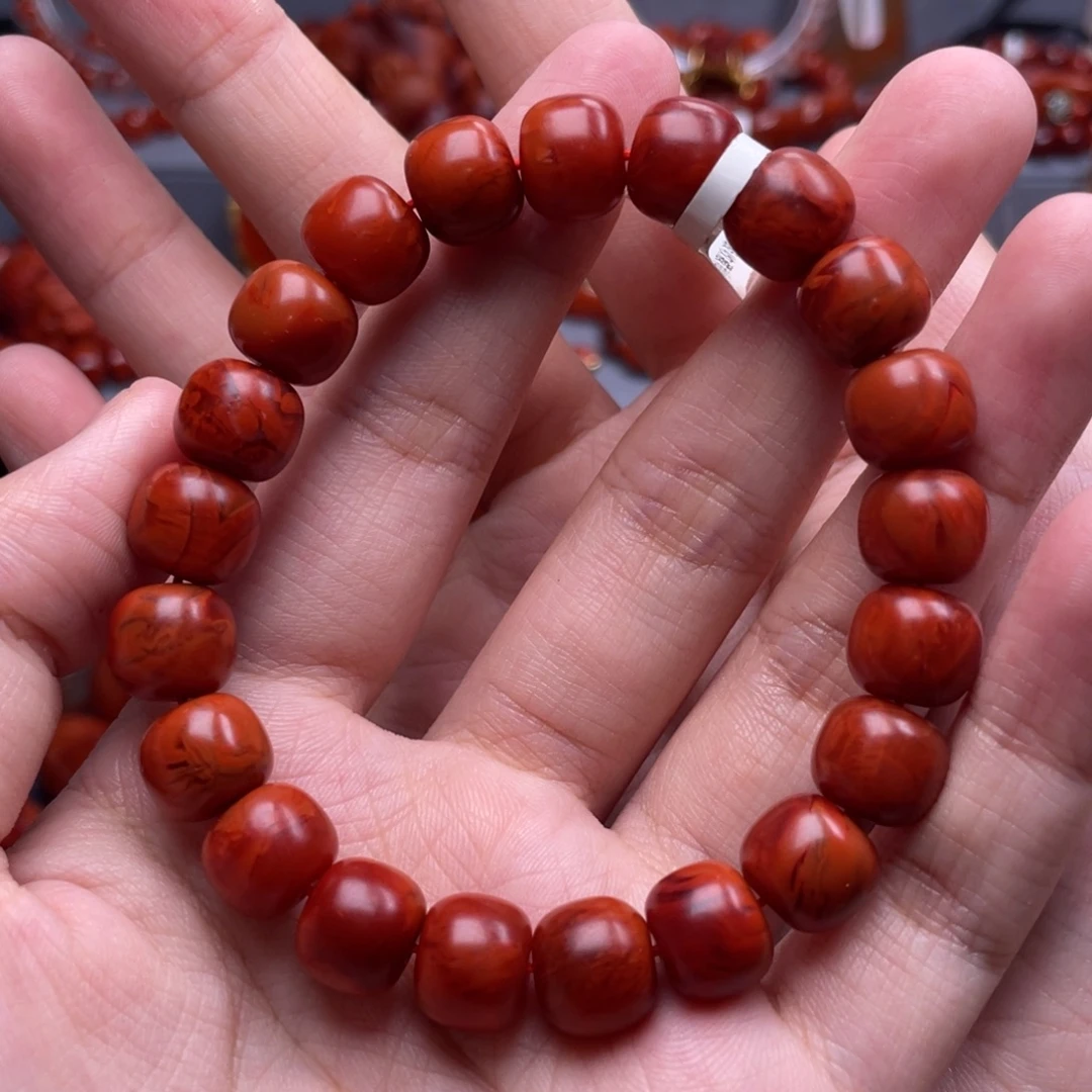 南红玛瑙未镶嵌珠宝奇石单圈11mm