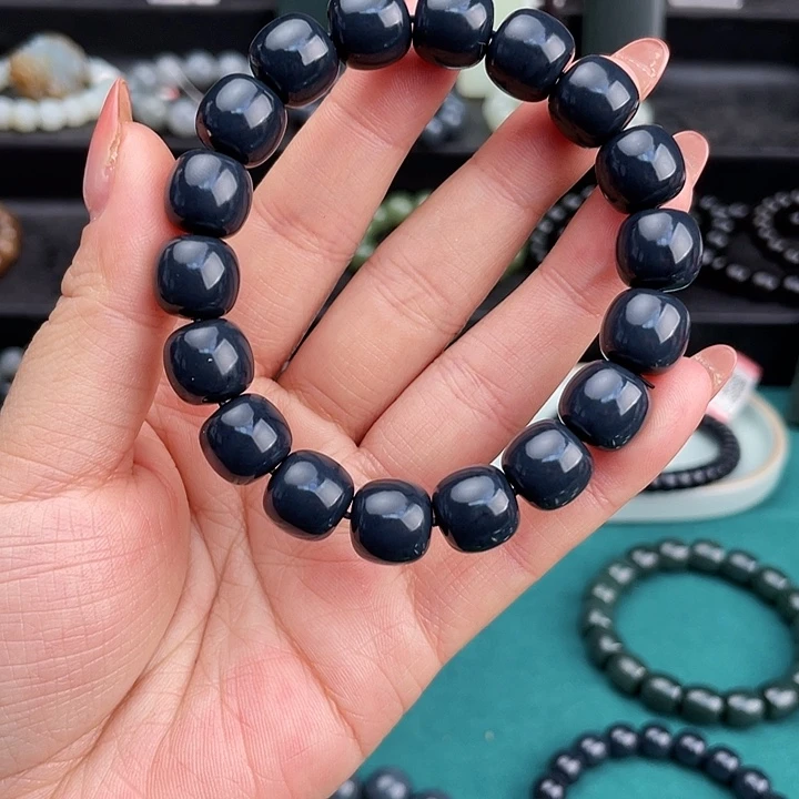 和田玉未镶嵌手链新疆且末大开门油库料莫兰迪灰卡12