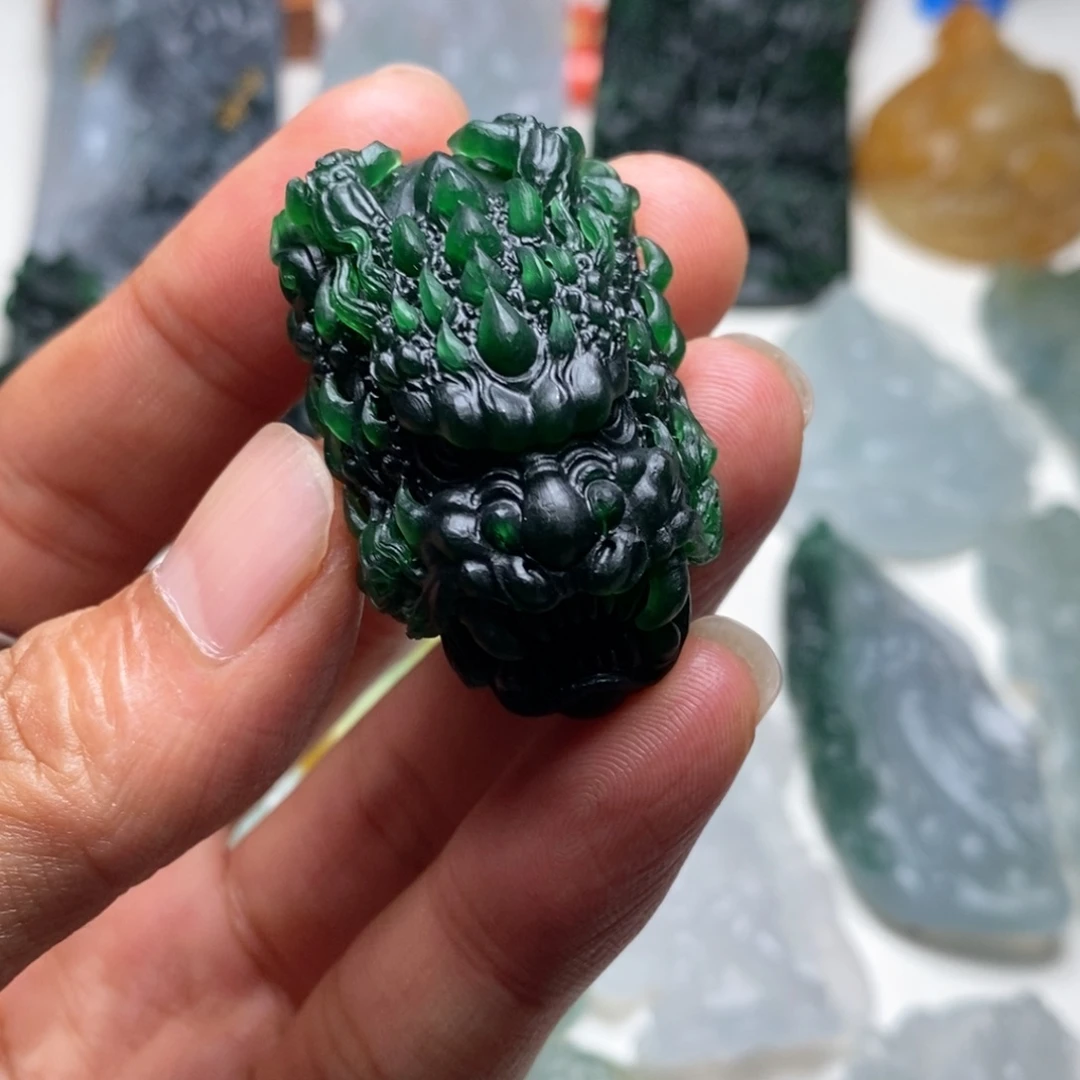 定制翡翠未镶嵌天然A货翡翠龙头