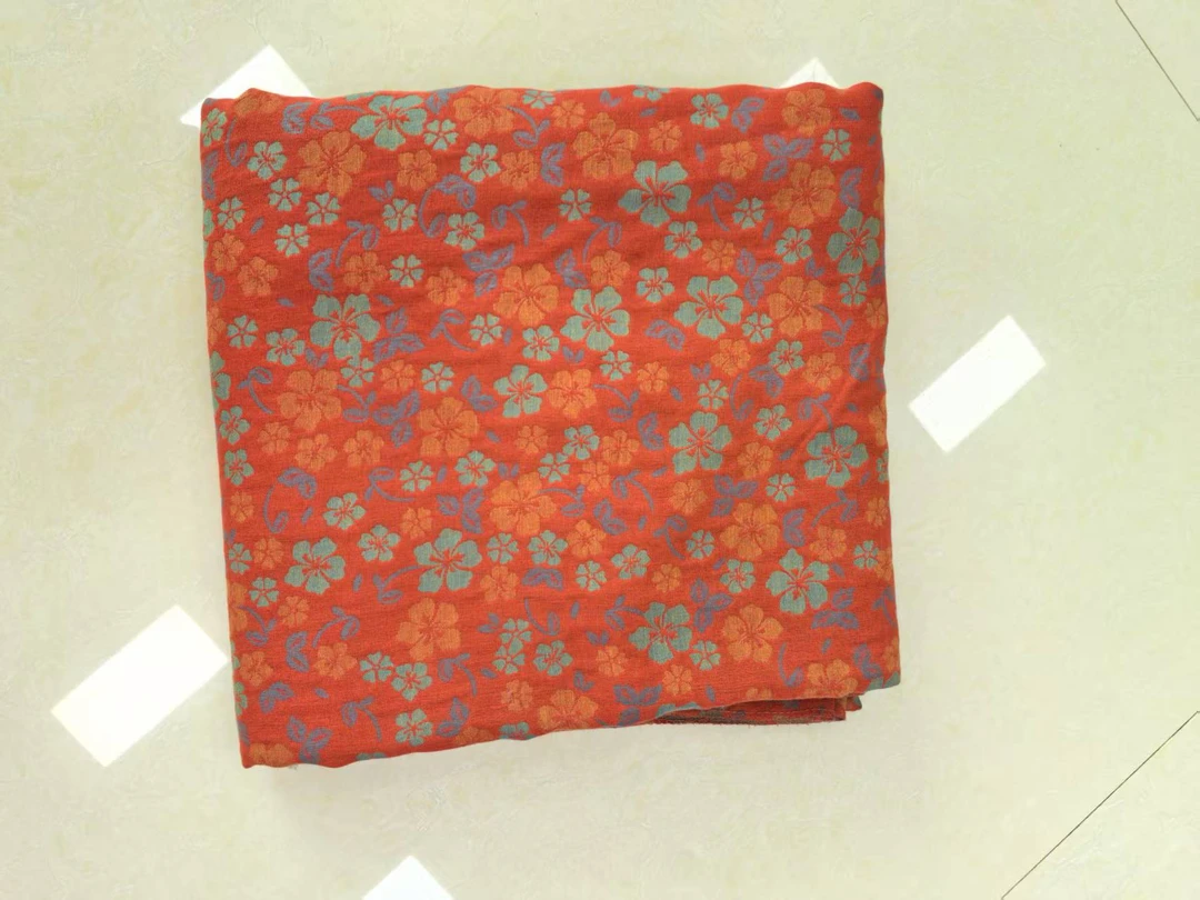 大号橘色小花双层睡单2.0x2.4