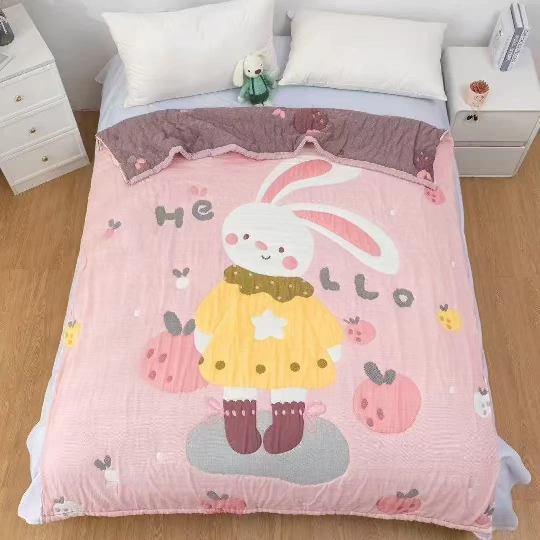 【桔子兔】  120*150cm 儿童全棉云朵棉舒适亲肤泡芙被